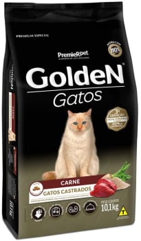  Ração Golden para Gatos Adultos Castrados Sabor Carne - 10,1kg Premier Pet para Todas Todos os tamanhos de raça Adulto - Sabor Carne 