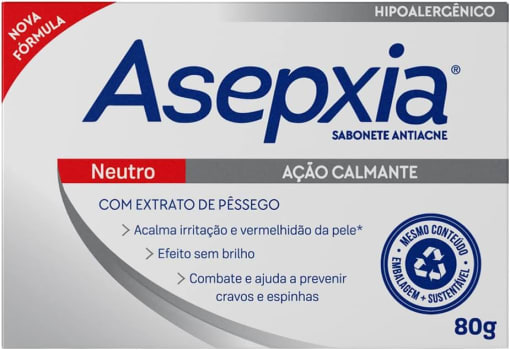 10 Unidades — Sabonete Asepxia Neutro 80g