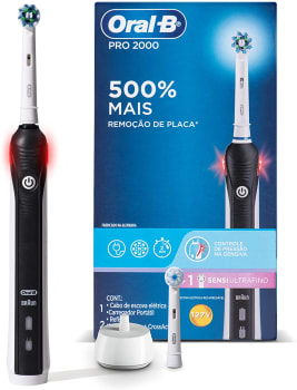 Escova Elétrica Recarregável Oral-B Pro 2000 Sensi Ultrafino 127V + Refil Sensi Ultrafino, Oral-B