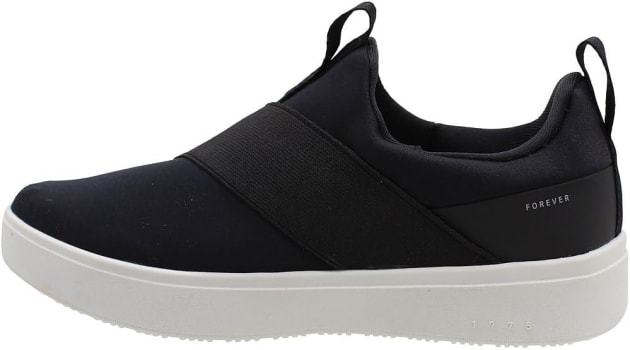 Tênis Casual Feminino Slip On Forever Preto Branco Olympikus