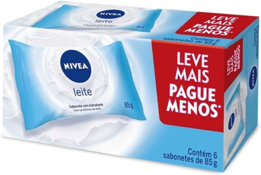 Sabonete em NIVEA Barra Hidratante Leite - 6 unidades de 85g