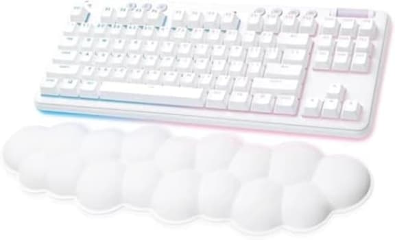 Teclado Mecânico Gamer Sem Fio Logitech G715 RGB LIGHTSYNC Com Switch GX Red Linear, Apoio para Mãos em Formato de Nuvem, Compatível Com PC e Mac, Layout ABNT