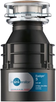 InSinkErator Triturador De Lixo Badger 5, Série Padrão, Alimentação Contínua De 1/2 HP, Preto