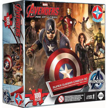 Super Quebra-Cabeça 3D Avengers 100 Peças - Estrela