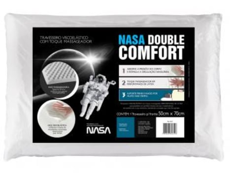 Travesseiro com Espuma Viscoelástica - Fibrasca NASA Double Comfort 