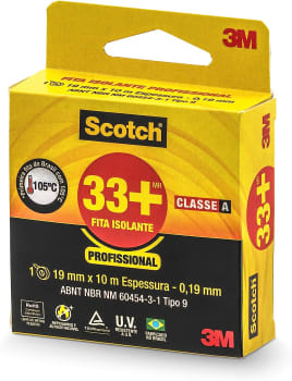 Scotch, 3M, Fita Isolante, 33 +, Preto, 19mm X 10M