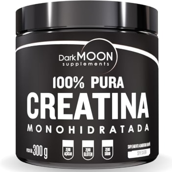 Suplemento em Pó 100% Creatina Pura Monohidratada Pote 300g Sem Sabor - Creatina 100% Pura Máximo Desempenho - Darkmoon Supplements