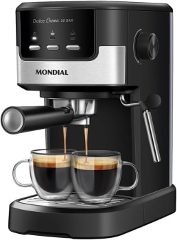 Cafeteira Espresso Dolce Crema 20 Bar, Mondial, Preto/Inox, 1200W, 110V - C-20-EC