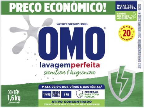 Omo Lavagem Perfeita - Sanitizante Em Pó, 1.6kg