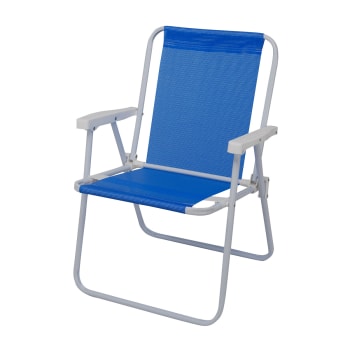 Cadeira de Praia Dobrável em Aço 1 Nível Mor Sannet Azul 2283