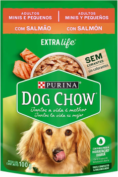 15 Unidades - Ração Úmida Nestlé Purina Dog Chow para Cães Adultos Raças Pequenas Salmão ao Molho 100g