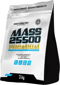 Hipercalórico Mass 25500 3kg Anticatabólico 34g De Proteínas 26 Vitaminas E Minerais Com 3g De Creatina (Disponível Em 5 Sabores)