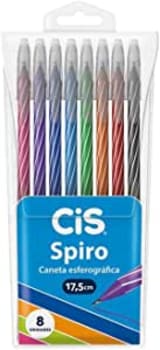 Caneta Esferográfica 0.7mm Spiro com 8 Unidades - Cis