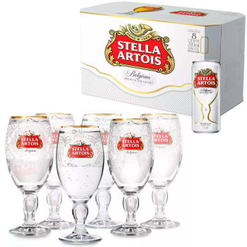 Comprando 2 Trios Cálice Stella Artois México, Índia, Filipinas, ganhe 1 Caixa Stella Artois 310ml (8 latas)