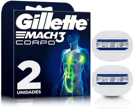 Carga para Aparelho de Barbear Gillette Mach 3 Corpo - 2 Unidades