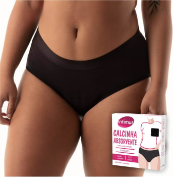 1 Und Calcinha Absorvente Reutilizável Intimus Modelo Short, 2 Anos De Duração, Tamanho M (Preto)