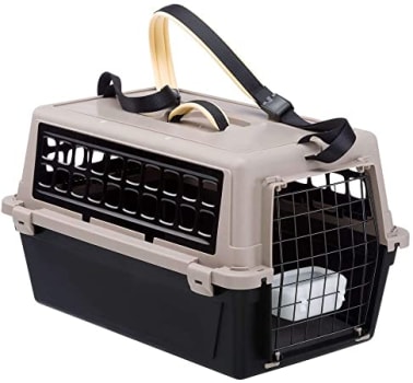 Ferplast Atlas 20 Trendy Plus, Caixa de Transporte Para Animais Pequenos, Preta, com Alça Para Ombro Ferplast para Cães, Capacidade 8kg, Preto
