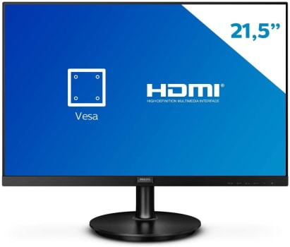 Monitor Philips 21.5" WVA com HDMI e Bordas Ultrafinas
