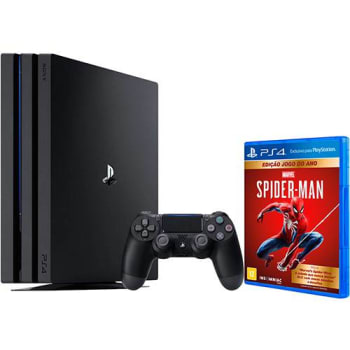 Console PS4 Pro 1 TB + Controle Wireless DualShock 4 + Game Marvel's Spider-Man - GOTY - PS4