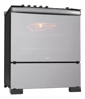 Fogão de chão Dako Diplomata Glass Grill Style a gás/elétrico 5 queimadores preto 127V/220V 100L