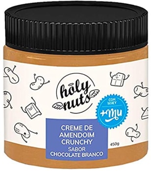 Creme De Amendoim Crunchy Sabor Chocolate Branco Mais Mu 450G, Holy Nuts, 450G