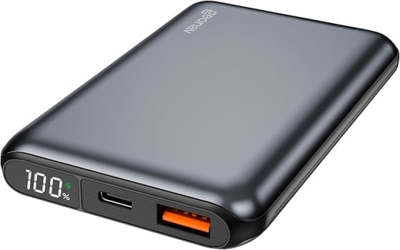 Geonav Power Bank, Carregador Portátil Universal 10.000mAh, USB-A (até 18W) + USB-C (até 20W), Compacto, Carregamento Rápido, Pass Through, Led Indicador de Bateria, PB10K20WSG, Cinza espacial