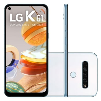 Smartphone LG K61 Titânio Dual chip 4GB Ram 128GB Tela 5,63" Câmera Quadrupla Octa Core 2.3 Branco