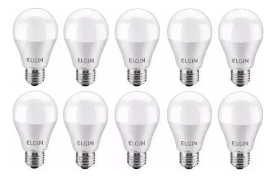 Kit 10 Lâmpadas Led 9w 6500k Branco Frio - Elgin