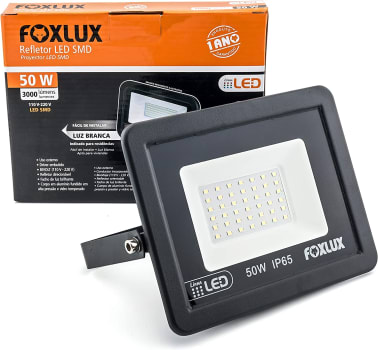 Refletor LED 50W 6500K Preto Bivolt Fx