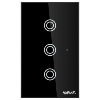 Interruptor KaBuM! Smart Bivolt 3 Botões Preto 15A 50/60Hz Smart Home