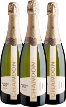 Kit 3 Chandon Réserve Brut por R$89,90 cada garrafa + Frete Grátis*