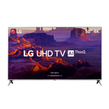 Smart TV LED 50" LG 50UK6510PSF Ultra HD 4K 4 HDMI 2 USB Prata com Conversor Digital Integrado