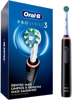 Oral B PRO Series 3, Escova de Dentes Elétrica, Cabeça Redonda, Advanced Clean, Preta