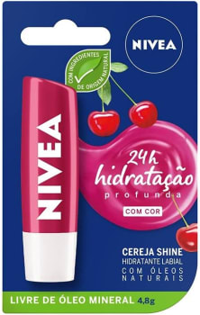 NIVEA Hidratante Labial Morango Shine 4,8 G