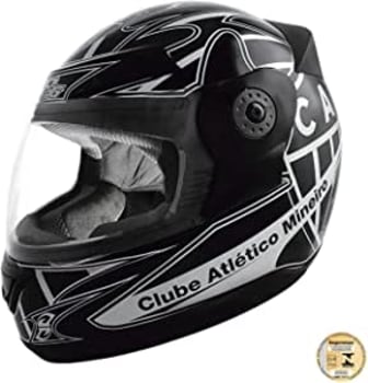 Capacete Evolution Clubes - Clube Atletico Mineiro Tam. 56 Preto/Branco