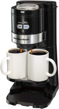 Cafeteira Individual com Moedor, 2 Xícaras, 220v - Hamilton Beach (Preta/Prata)