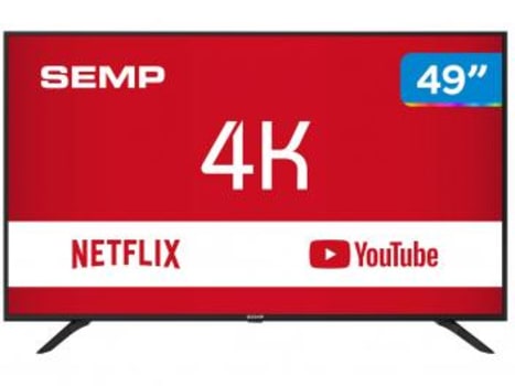 Smart TV 4K LED 49” Semp SK6000 Wi-Fi - Conversor Digital 3 HDMI USB - Magazine Ofertaesperta