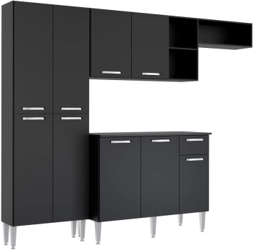 Cozinha Compacta Pequim 9 Portas MP2933 Multimóveis (Preto)