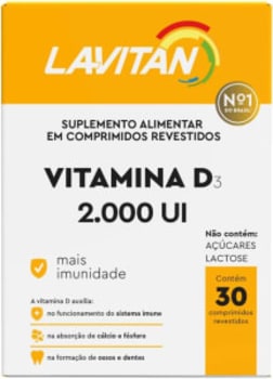 LAVITAN VITAMINA D 2.000UI COMP REV X 30, Laranja, Pequeno