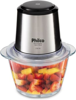 Mini Processador Philco Inox Vidro 1.2L 350W 220V