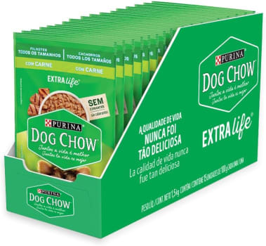 Pack Dog Chow Ração Úmida Filhotes Carne 100g - 15 Sachês