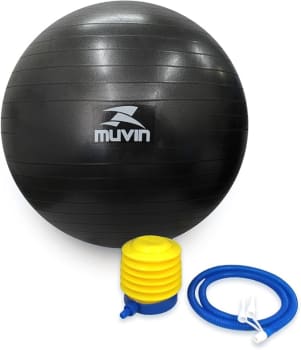 Bola de Pilates 65cm Muvin – Antiestouro – Suporta até 300kg – Com Bomba – Ginástica – Fitness – Pilates – Yoga – Fisioterapia – Flexibilidade – Fortalecimento – Tonificação –– Fácil Limpeza