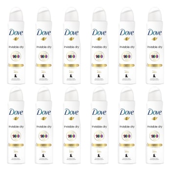 Kit Desodorante Antitranspirante Dove Invisible Dry Aerosol 150ml com 12 unidades - Incolor