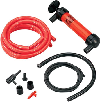 Koehler Enterprises RA990 Kit de bomba de transferência de combustível de sifão multiuso (para óleo a gás e líquidos), vermelho, médio