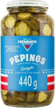 2 Unidades Pepinos Hemmer Burgers em Rodelas - 440g