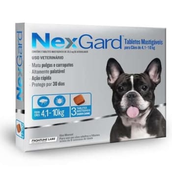 Antipulgas e Carrapatos Nexgard 28,3mg Para Cães De 4,1 a 10kg 3 Tabletes Merial