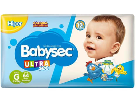 Fralda Babysec Ultrasec Galinha Pintadinha Tam. G - 8,5 a 12kg 64 Unidades - Magazine Ofertaesperta