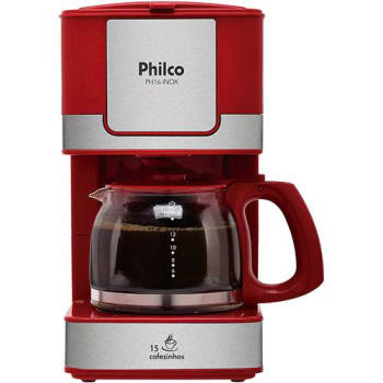 Cafeteira Elétrica Philco PH16 Inox 600ml - Vermelha (Cód. 122578783)