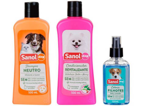 Kit Shampoo e Condicionador Colônia - Cachorro e Gato Neutro Sanol Dog - Magazine Ofertaesperta