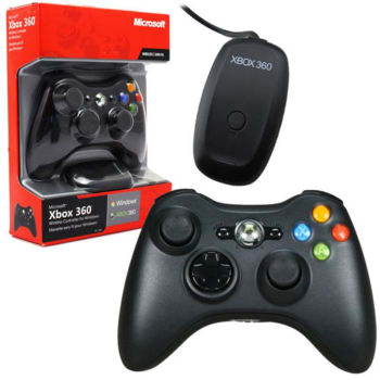 Controle Xbox 360 Sem Fio Com Adaptador Wireless Para PC - Microsoft